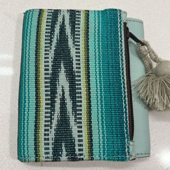 Nena & Co Leather Artisan Wallet, Mint Green - Picture 2 of 10